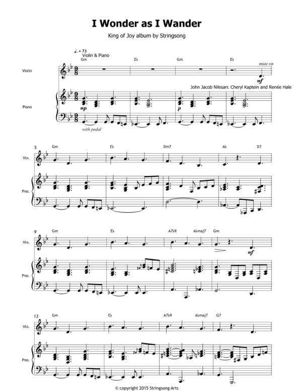 I Wonder as I Wander Full Score (Stringsong)-1 I Wonder as I Wander Full Score (Stringsong)-1