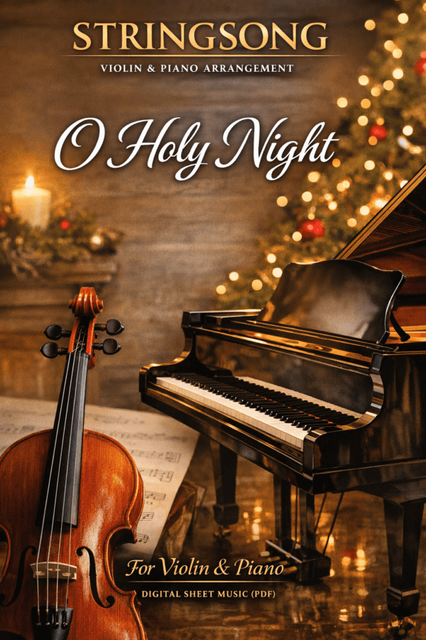O Holy Night Product Image Photo of violin next to piano
